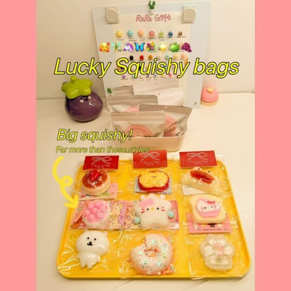 Lucky squishy bags(big size) - 5 bags(at least 2 gifts)